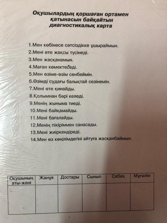 Оқушының қоршаған ортамен қарым-қатынасы