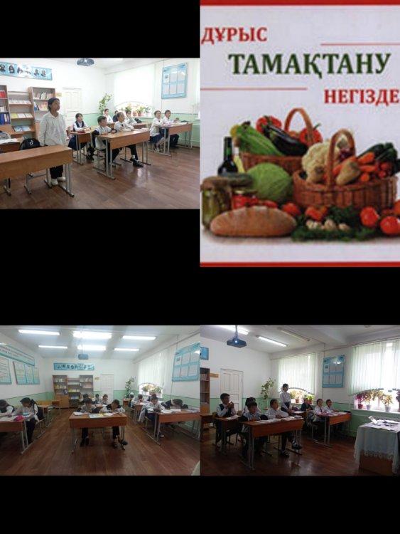 6 "Ә" сыныбымен "Дұрыс тамақтану негіздері" тақырыбында сынып сағаты