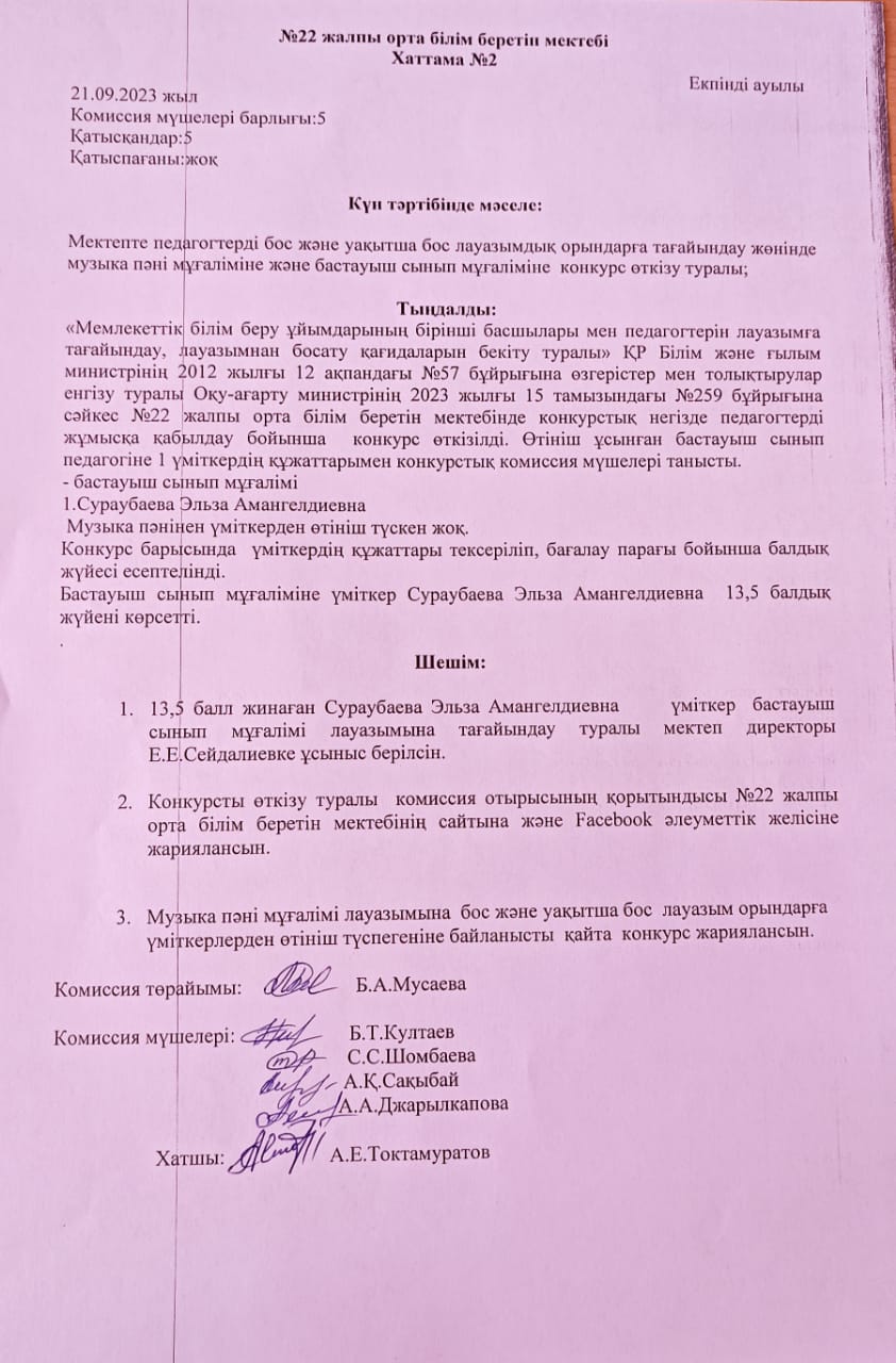 КОНКУРС ҚОРЫТЫНДЫСЫ
