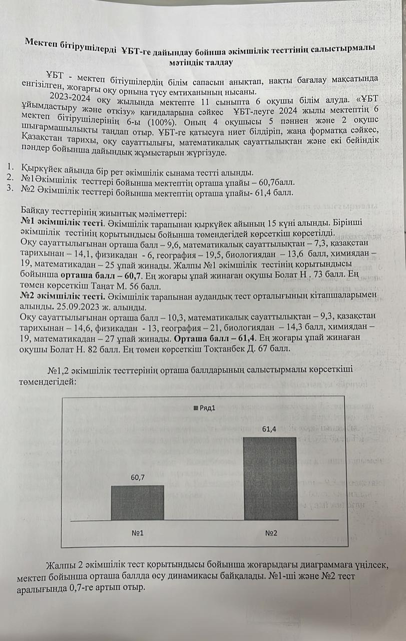 Әкімшілік тест мәтіндік талдау